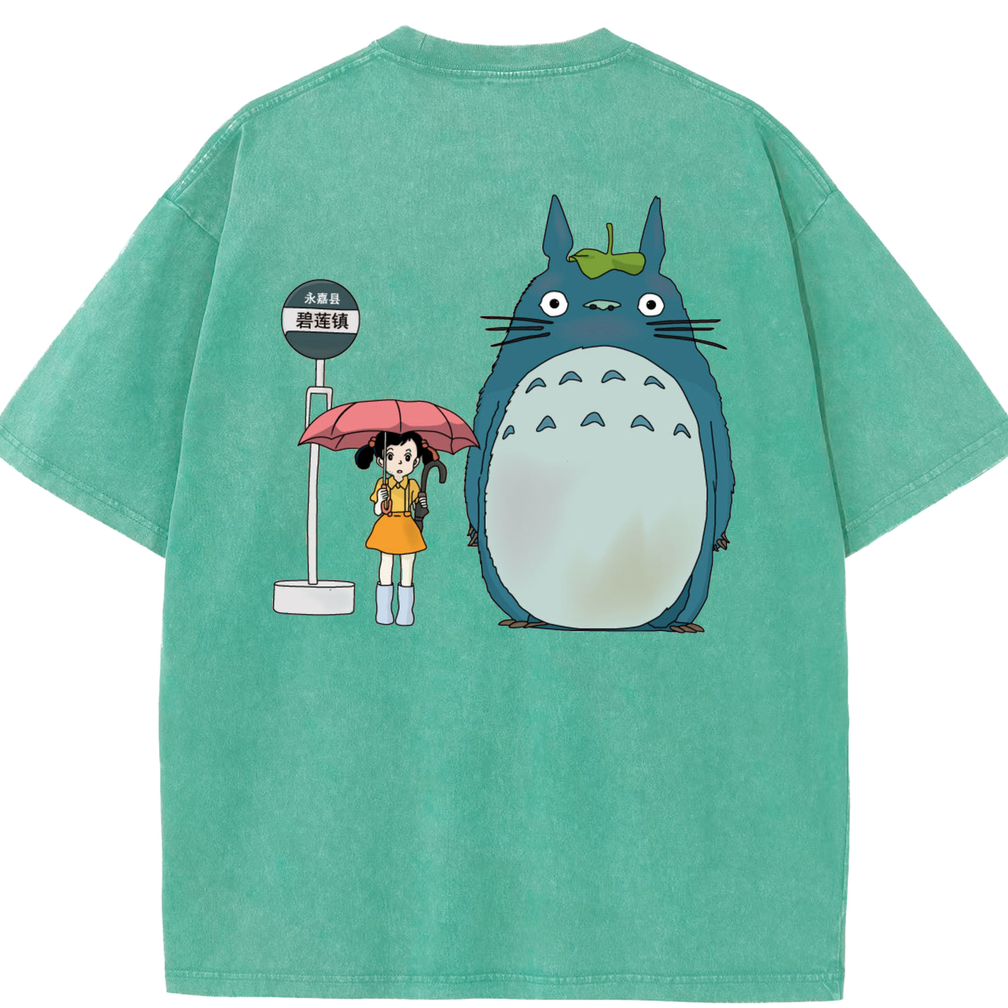 （画像用） となりのトトロ 草壁メイ 草壁サツキ My Neighbor Totoro Satsuki Kusakabe Mei Kusakabe 綿100% ヴィンテージ風 半袖Tシャツ（背面プリント）